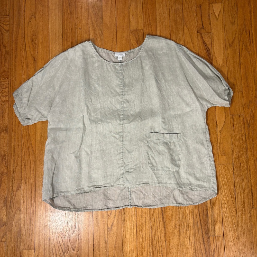 Pure Jill, Linen Top, Sage Green, XL, Excellent, $89